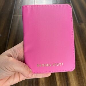 NWT Kendra Scott Passport Case Cover Booklet Pink Gold Wallet Barbie Travel